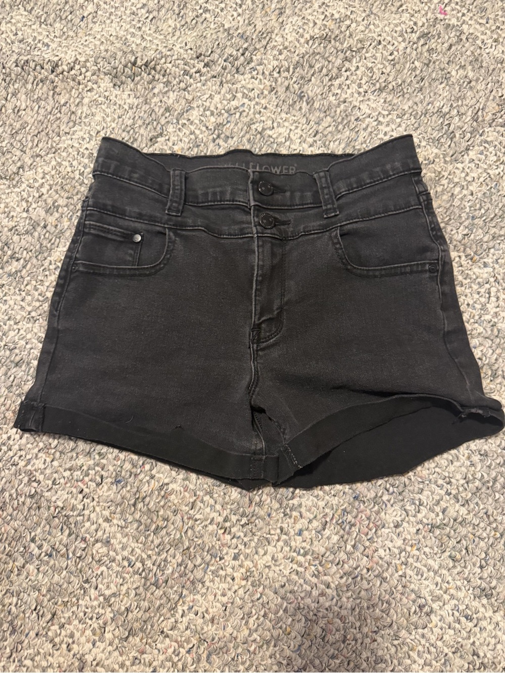 Wallflower Black High-Rise Jean Shorts